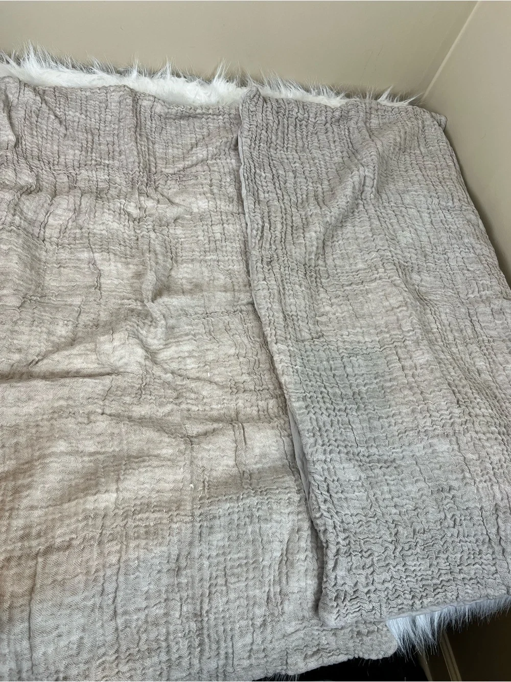 Pottery Barn Cloud Cotton Linen Cafe Au Lait King Shams Textured Grey